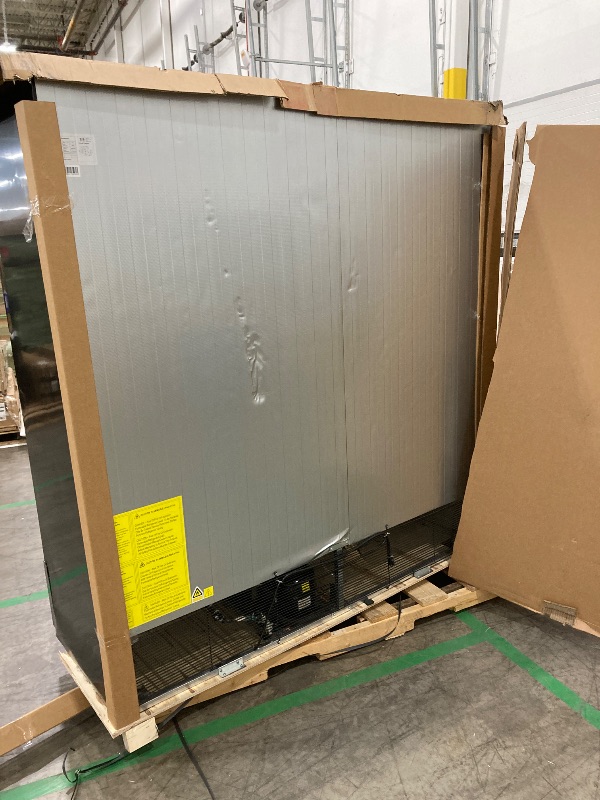 Photo 1 of ***(DAMAGE, SELLING AS IS )*** 
BINGERMA Commercial Beverage Refrigerator with 3 Glass Doors 56 Cu.ft Display Merchandiser Cooler Bar Black Drink Fridge for Convenience Stores, Supermarkets,Bars,Offices