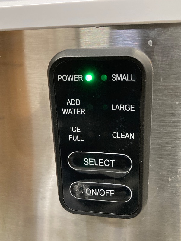 Photo 1 of ***(DAMAGED -SELLING AS IS)***
Aeitto Ice Cube Maker Machine Countertop with External Water 2 Ways to Add Water, Auto-Cleaning, with Ice Scoop & Basket, for Home/Kitchen/Office/Bar (Silver)