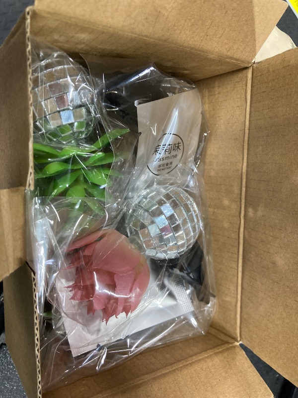 Photo 1 of Kohlrabi 4 Pcs Upgraded Car Succulent Air Fresheners Clips, Disco Ball Car Accessory Interior Decor for Men Women Teens