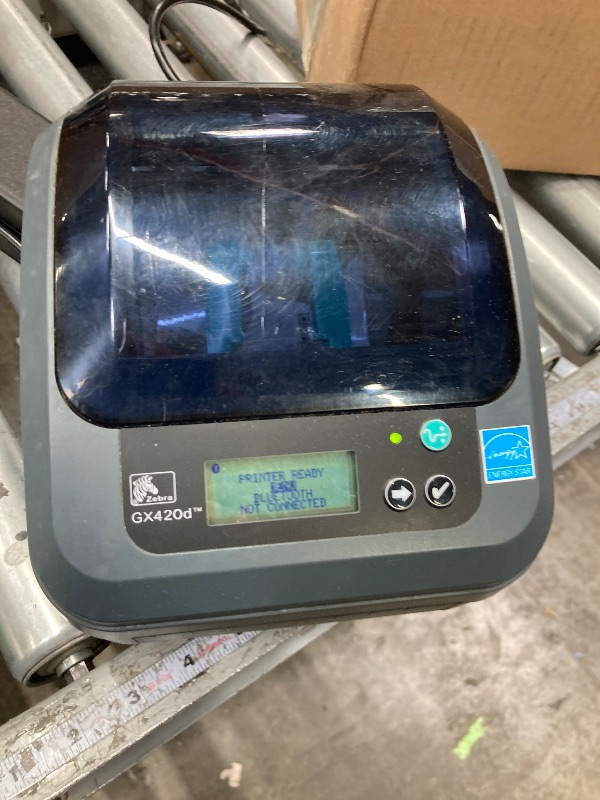 Photo 1 of **It is used, it is missing a piece and it is not known if it works at 100%.**GX420D Zebra Direct Thermal Label, Receipt & Barcode Printer - with USB 2.0 Cable, 4x6 Label Roll, 24V - USB, Serial and Ethernet Connectivity (Renewed)