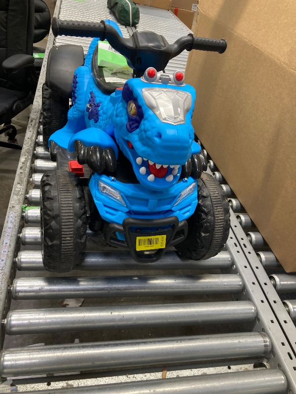 Photo 1 of ***It is used, it is missing a part and it is not known if it works 100%.**Track Seven 12V Electric Ride-on ATV Dinosaur Four Wheeler Electric Car with Bluetooth & Microphone LED Lights Music Ride-on Toy Car for Toddlers