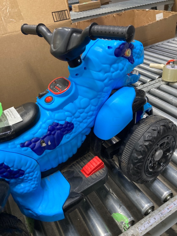 Photo 1 of ***It is used, it is missing a part and it is not known if it works 100%.**Track Seven 12V Electric Ride-on ATV Dinosaur Four Wheeler Electric Car with Bluetooth & Microphone LED Lights Music Ride-on Toy Car for Toddlers