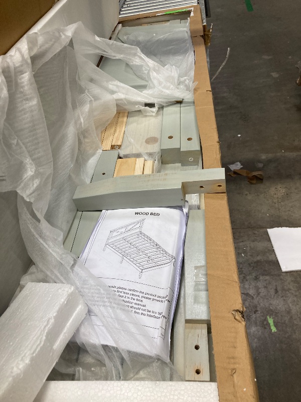 Photo 1 of ***It is used, it is missing a part and it is not known if it works 100%.***myoihomora Queen Size Solid Wood Platform Bed Frame,Mattress Foundation,Heavy Duty Bedroom Furniture Bed,Single Wooden Bed Frame,with Headboard,for Bedroom, Guest Room, Dormitory,