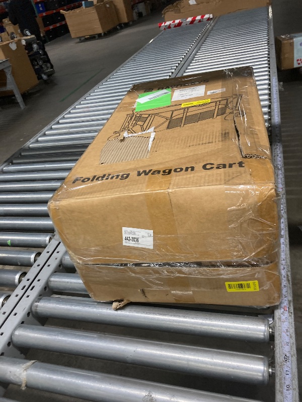 Photo 1 of ***It is used, it is missing parts and it is not known if it works at 100%.****Raynesys 300L Foldable Wagon Cart with Wheels, 440lbs Heavy Duty Beach Wagon for Sand Sports Camping Grocery, Black & Gray