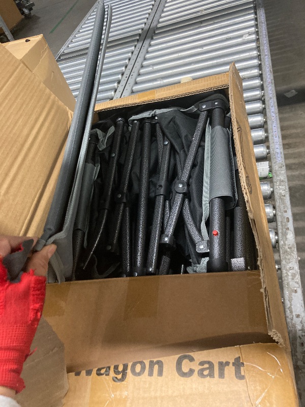 Photo 1 of ***It is used, it is missing parts and it is not known if it works at 100%.****Raynesys 300L Foldable Wagon Cart with Wheels, 440lbs Heavy Duty Beach Wagon for Sand Sports Camping Grocery, Black & Gray