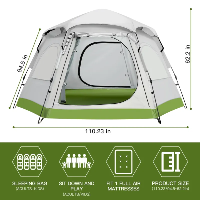Photo 1 of *It is used, it is missing parts and it is not known if it works at 100%. It cannot be returned.***enbeli 4-6 Person Waterproof Family Camping Tent for All Seasons, Instant Setup Outdoor Tent with Double Doors, Dome Design for Family, Hiking & Traveling
