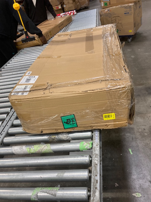 Photo 1 of ***It is used, it is missing parts and it is not known if it works 100%, which cannot be returned.***Gold Hotel Luggage Cart,42"x24" Bellman Cart with Baffle Guardrail and 6In Caster Weight Capacity Up to 850LBS Provide Convenience to Guest Gold Finished