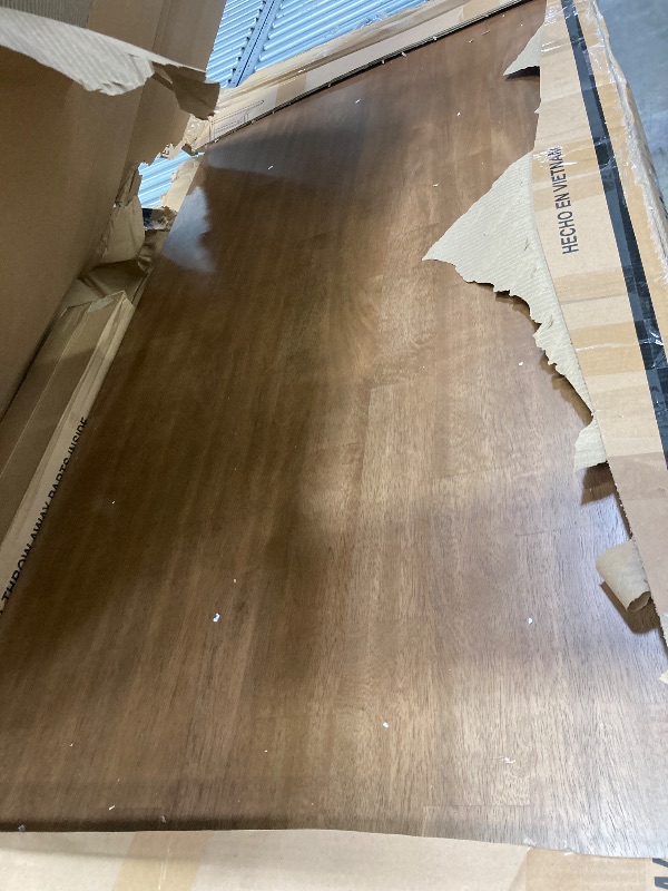 Photo 1 of ***It is used, it is missing parts and it is not known if it works 100%, which cannot be returned.****Signature Design by Ashley Gesthaven Contemporary Counter Height Dining Table with 3 Shelves and Trestle Base, Light Brown & Dark Brown