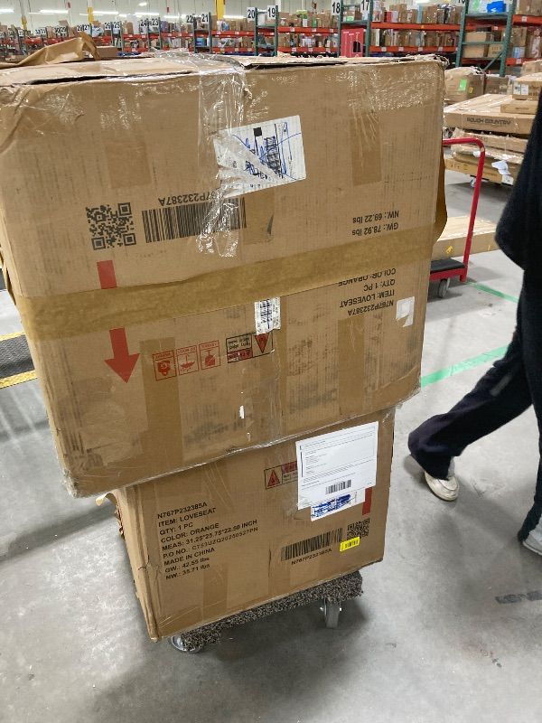 Photo 1 of **It is used, it is missing parts and it is not known if it works 100%, which cannot be returned.****Christopher Knight Home Sabbo 87.50" Curved Oversized 2 Seater Sofa, Upholstered Couch Chair, Soft Seating Lounge Sofa Chair, Cozy Loveseat with Armrest,