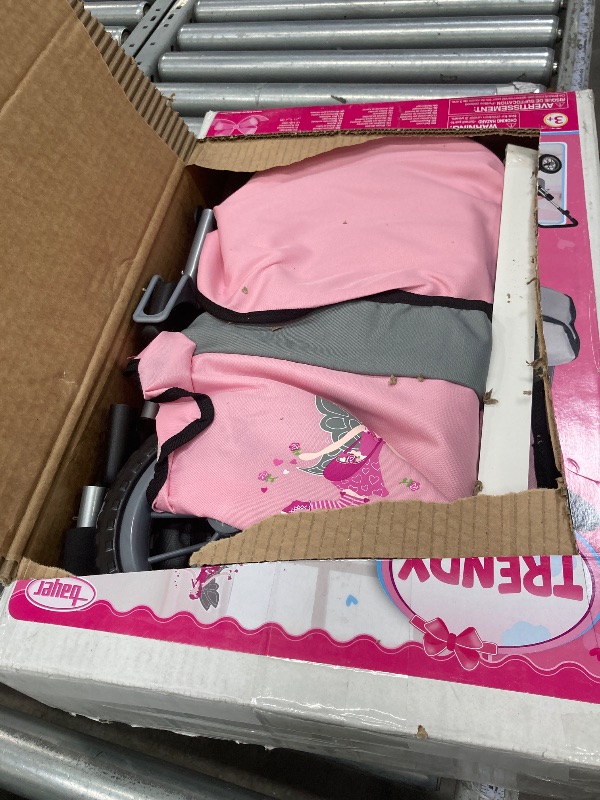 Photo 1 of ****It is used, it is missing a part and it is not known if it works 100%.****Bayer Design Baby Doll Trendy Pram in Grey/Pink, 67 x 41 x 68 centimeters, 1300800