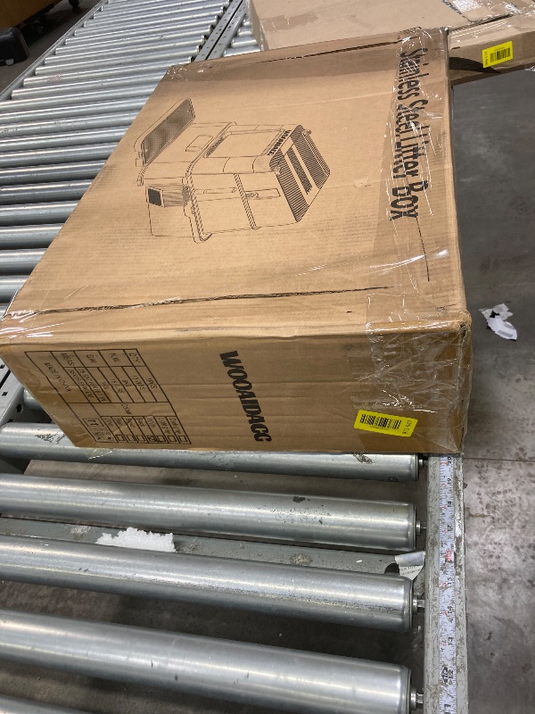 Photo 1 of **It is used, it is missing a part and it is not known if it works 100%.**Wooaidagg Enclosed Stainless Steel Cat Litter Box with Odor Control, Modular Design with Drawer and Flip Door, Easy to Clean and Wash,Non-Stick Interior,Extra Large Size Fits All Ca