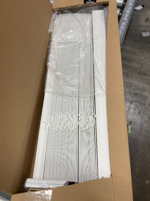 Photo 1 of *used****CHICOLOGY Cordless Faux Wood Blinds, Window Shades, 22''W x 72''H, Basic White