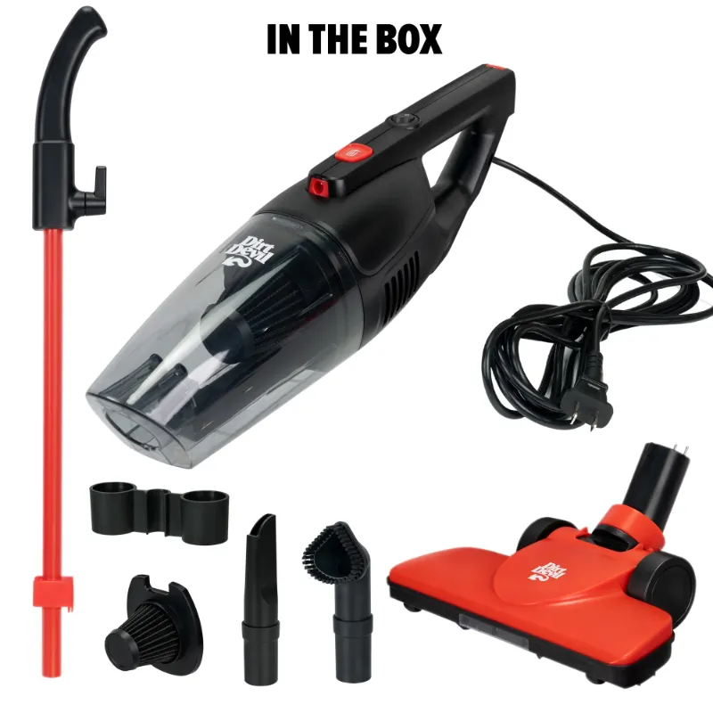 Photo 1 of **Dirt Devil 3-in-1 Lightweight Corded Stick Vacuum Cleaner and Handheld with LED Lights, It is used, it is missing a part and it is not known if it works 100%.***Multi-Surface Cleaning, Model EV1426CS
