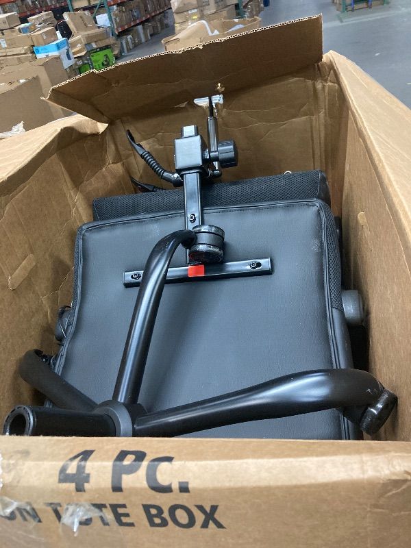 Photo 1 of ****It is used, it is missing a part and it is not known if it works 100%.***Hoffree Massage Office Chair with Heat Home Office Desk Chair with Retractable Footrest High Back Executive Leather Chair Reclining Office Chair with Lumbar Back Support for Offi