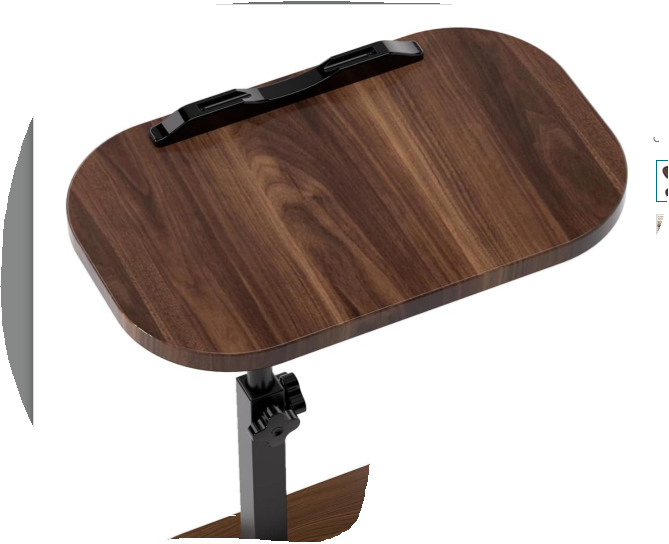 Photo 1 of **It is used, it is missing a part and it is not known if it works 100%.***EGCUQ Brown Couch Table-360°Swivel TV Tray Table, Height Adjustable TV Table for Bed,Chair,Couch Or Small Spaces