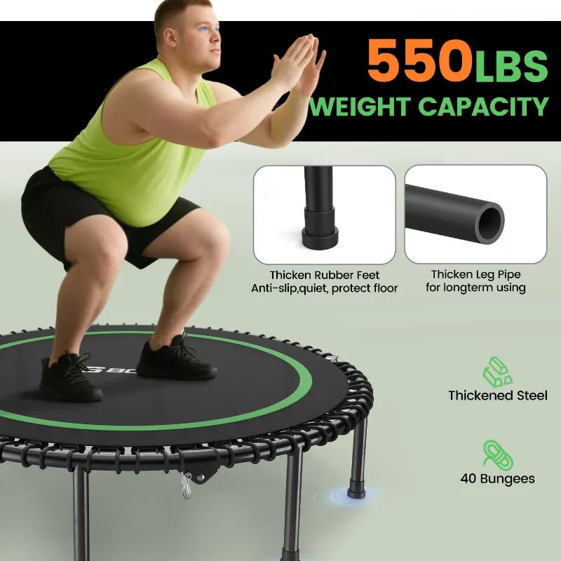 Photo 1 of ***It is used, it is missing a part and it is not known if it works 100%***BCAN 48" Fitness Trampoline with Bungees, 550LBS Foldable Mini Trampoline