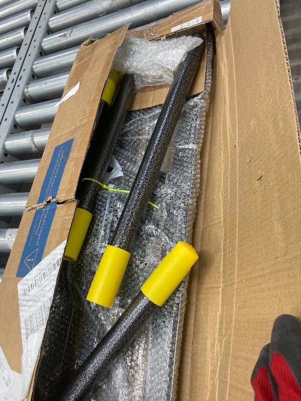 Photo 1 of **It is used, it is missing a part and it is not known if it works 100%***DEROFIT Heavy Duty Lawn Leveling Rake, 30" x 10" Lawn Leveler Rake with 71" Long Handle for Garden, Yard, Lawn, Metal, Black