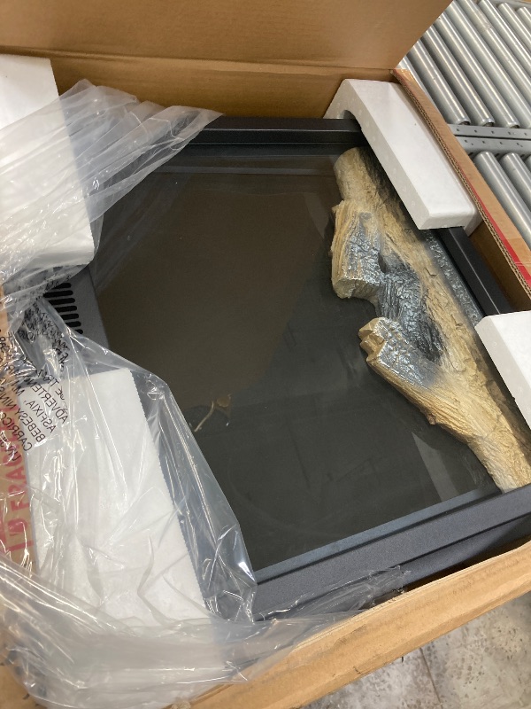 Photo 1 of **It is used, it is missing a part and it is not known if it works 100%.****43” Electric Fireplace Mantel Freestanding Electric Fireplace, Remote Control, Adjustable Led Flame, 750W/1500w Cream