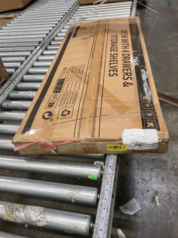 Photo 1 of ***It is used, it is missing parts and it is not known if it is 100% functional.***Casacomoda Computer Desk with Drawers & Storage Shelves, 40 Inch Corner Desk for Home Office Bedroom, Small Teen PC Desks with Fabric Drawer, White