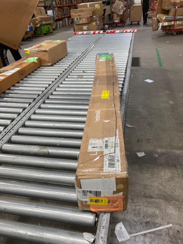 Photo 1 of *****edx 10ft Solar 32 LED Lights Patio Umbrella with Tilt Adjustment and UV-Resistant Polyester It is used, it is missing a piece and it is not known if it is 100% functional.****Fabric?Market Umbrella for Outdoor, Khak