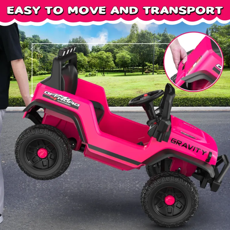 Photo 1 of ***It is used, it is missing a piece and it is not known if it is 100% functional.****Funcid 24V Ride on Cars Truck with Remote Control, Electric Battery Powered Car with Spring Suspension, Ride on Toys for Kids, Built-in music, Cool LED Light, Bluetooth,