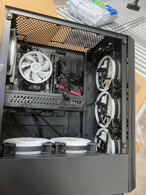 Photo 1 of ****It is used, it is missing a piece and it is not known if it is 100% functional.***STGAubron Gaming PC Desktop, Intel Core i7 up to 3.9G, Radeon RX 580 8G, 16G RAM, 1T SSD, WiFi, BT 5.0, RGB Fan x6, RGB BT Sound bar & Headphone, Windows 11 Home
