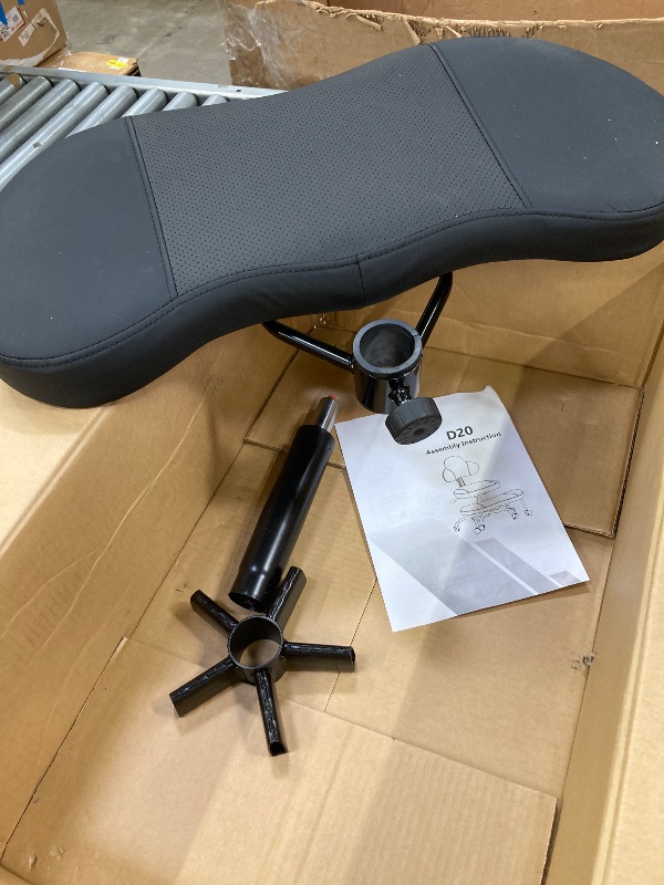 Photo 1 of **It is used, it is missing a piece and it is not known if it is 100% functional.**Primy Cross Legged Swivel Chair, ADHD Meditation Yoga Chair, Ergonomic Kneeling Chair for Adults with Wide Seat, 360° Swivel Retractable Footrest, Adjustable Height Leather