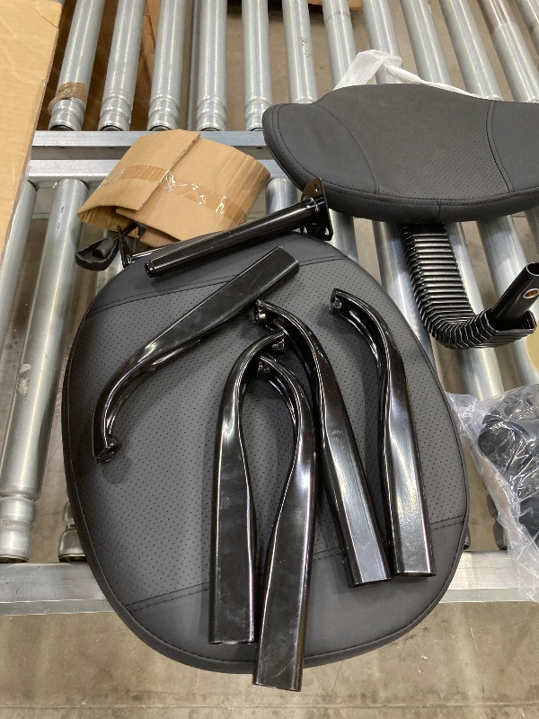 Photo 1 of **It is used, it is missing a piece and it is not known if it is 100% functional.**Primy Cross Legged Swivel Chair, ADHD Meditation Yoga Chair, Ergonomic Kneeling Chair for Adults with Wide Seat, 360° Swivel Retractable Footrest, Adjustable Height Leather