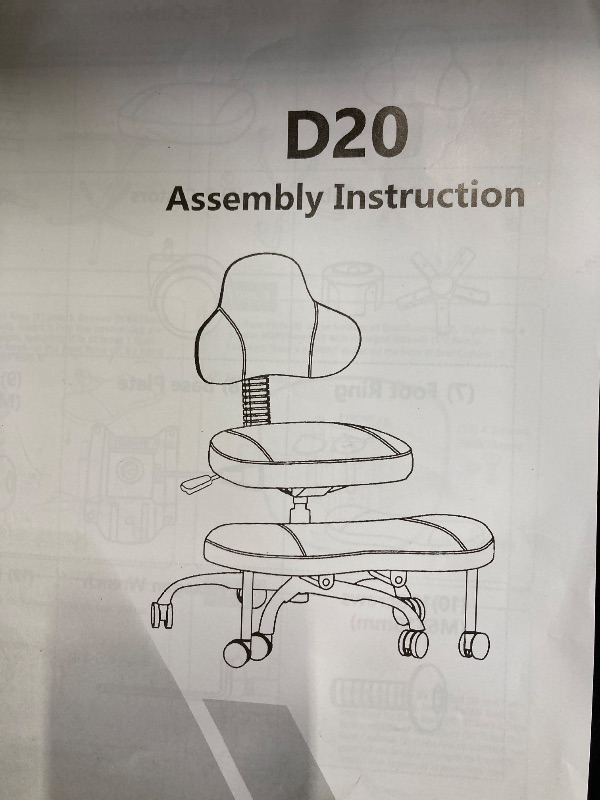 Photo 1 of **It is used, it is missing a piece and it is not known if it is 100% functional.**Primy Cross Legged Swivel Chair, ADHD Meditation Yoga Chair, Ergonomic Kneeling Chair for Adults with Wide Seat, 360° Swivel Retractable Footrest, Adjustable Height Leather