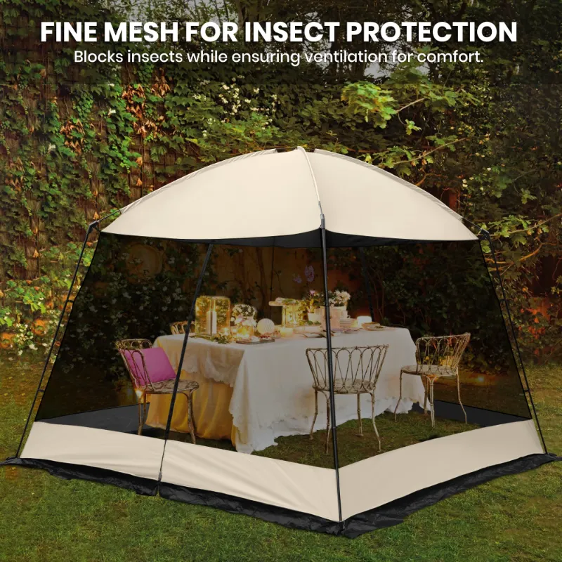 Photo 1 of ****t is used, it is missing a piece and it is not known if it is 100% functional.***Screen House Room, GVDV 11x11 Ft Mesh Net Screen Tent Canopy, Easy Setup & Waterproof & Sunshade, Suitable for Camping Trip, Beach, Picnic