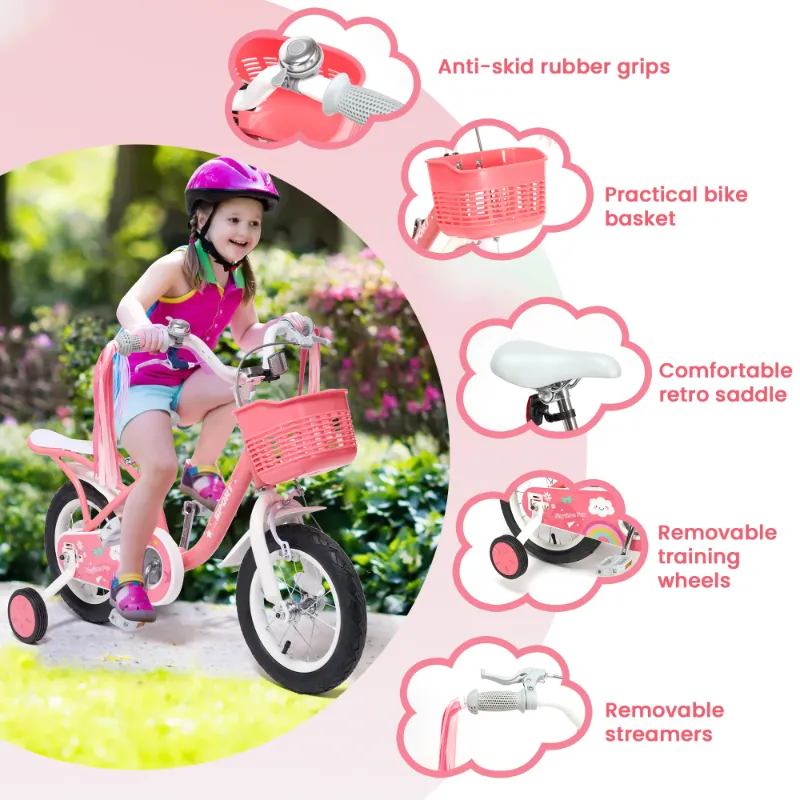 Photo 1 of **It is used, it is missing a piece and it is not known if it is 100% functional.****Naipo 12 Inch Kids Bike Boys Girls, Kid's Bikes with Training Wheels, Children Bicycle for Kids and Toddler Gift, Pin