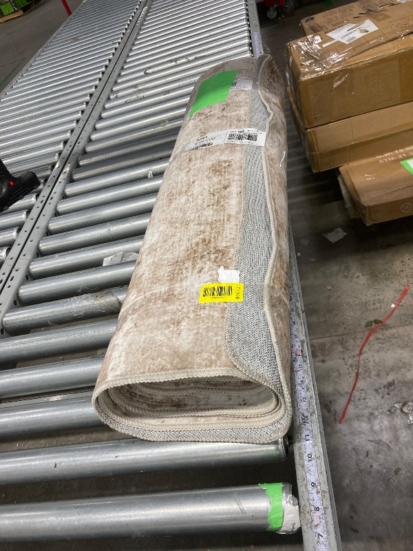 Photo 1 of **used***Area Rug 6x9 Vintage Rug: Washable Living Room Rugs Retro Medallion Distressed Large Rugs Soft Low Pile Non-Slip Indoor Floor Carpet for Bedroom Kitchen Nursery Dining Table Office (Beige, 6'x9')