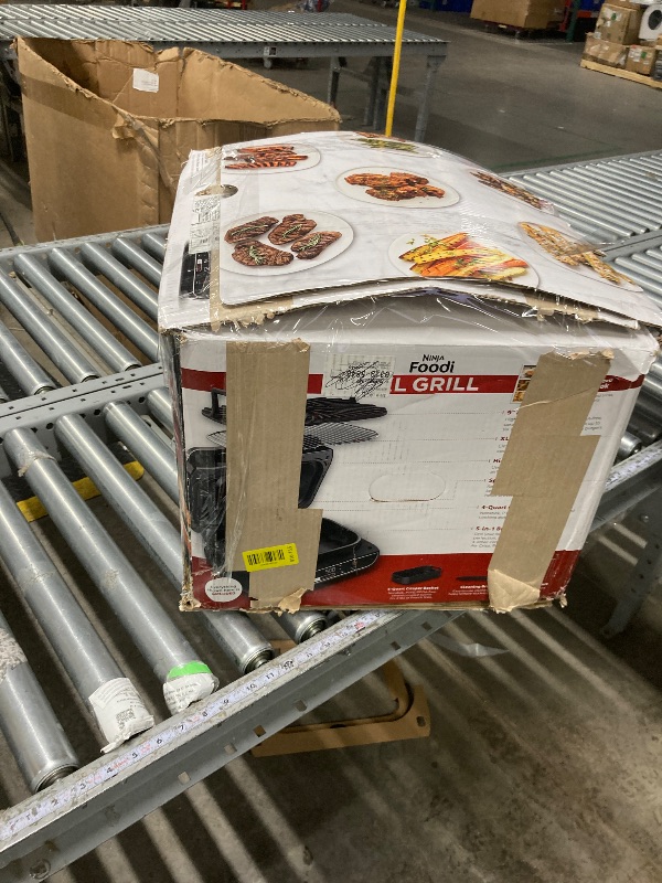 Photo 1 of ****used***Ninja Foodi 4-in-1 Indoor Grill with 4-Qt Air Fryer, Roast, Bake, & Cyclonic Grilling Technology, Black/Stainless
