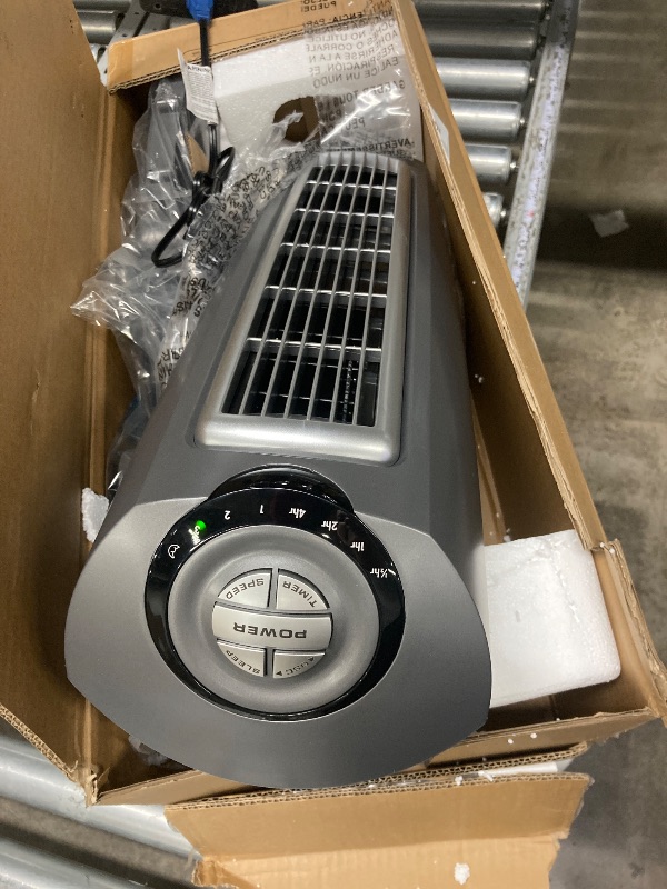 Photo 1 of **used***Lasko 52" 3-Speed Adjustable Oscillating Remote Controlled Pedestal Tower Fan, Gray, 2535