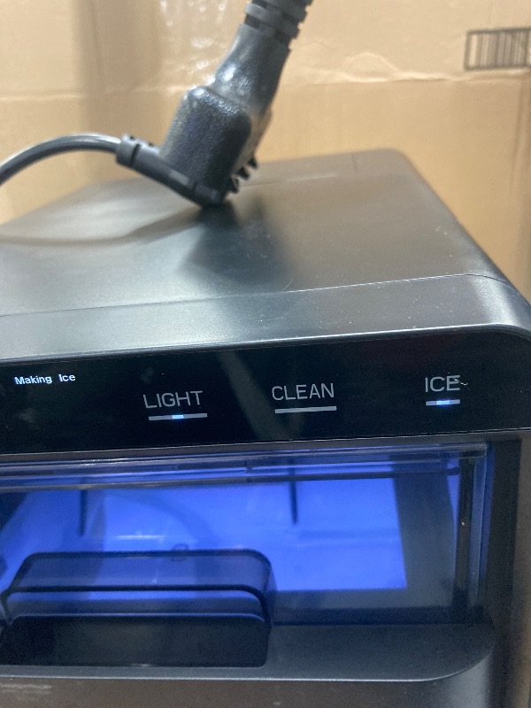 Photo 1 of **used*** Smart Nugget Ice Maker Countertop, Portable Sonic Ice Maker with APP Control, 40lbs/24H, Ready in 8 Mins, Self-Cleaning, Pebble Ice Machine with Hanging Ice Scoop for Home/Kitchen/Office