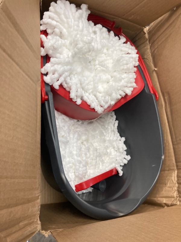 Photo 1 of **used**O-Cedar Easywring Microfiber Spin Mop & Bucket Floor Cleaning System with 3 Extra Refills