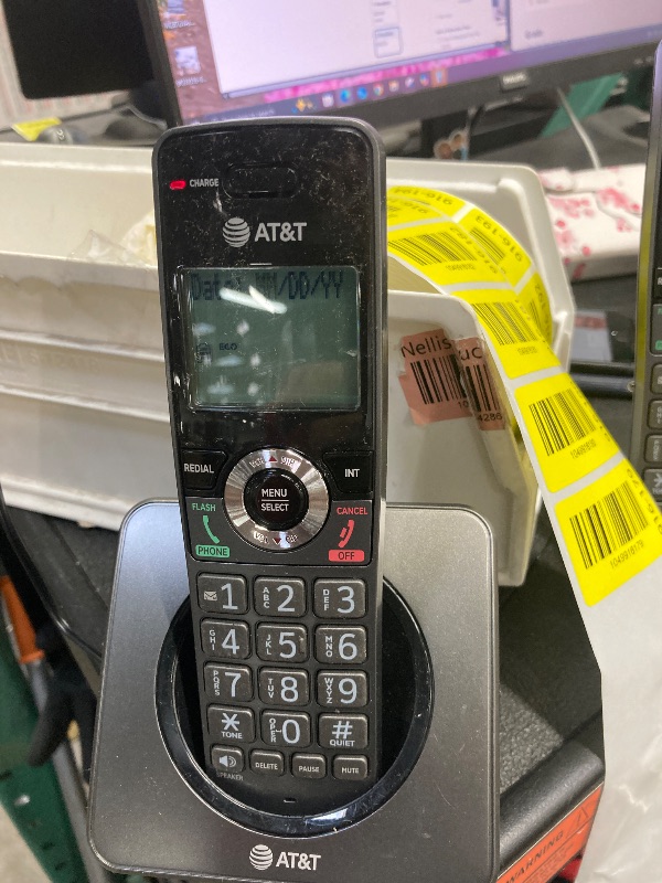 Photo 1 of ***USED***AT&T GL2101-2 DECT 6.0 2-Handset Cordless Home Phone with Call Block, Caller ID, Full-Duplex Handset Speakerphone, 2" White Backlit Display, Lighted Keypad (Graphite & Black)