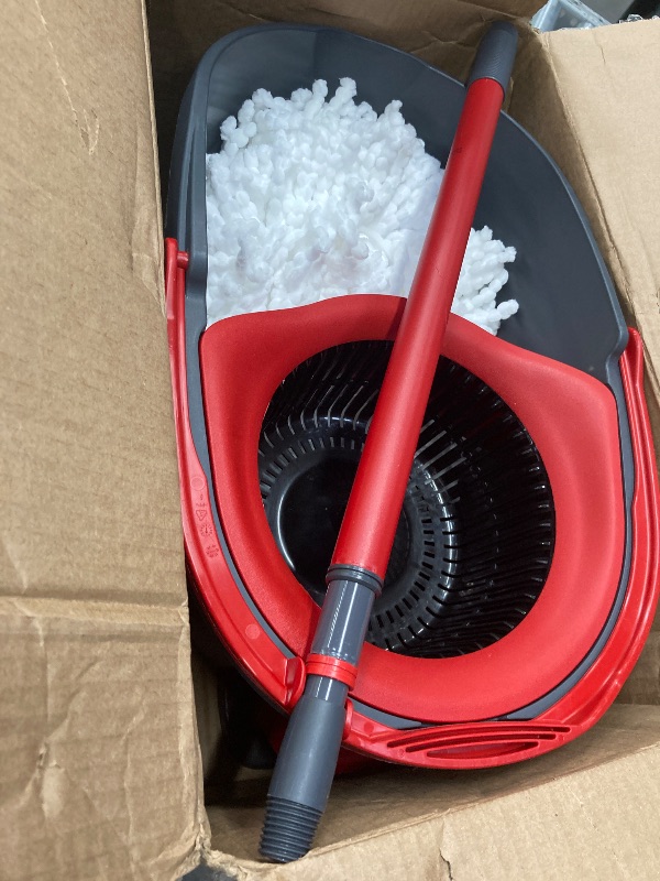 Photo 1 of **used**O-Cedar Easywring Microfiber Spin Mop & Bucket Floor Cleaning System with 3 Extra Refills