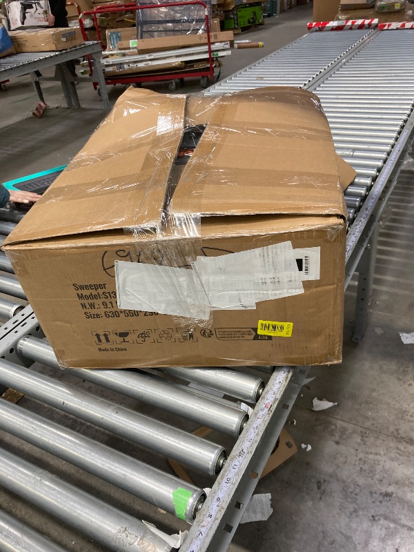 Photo 1 of ***THIS IS USED AND MISSING PARTS AND IT IS NOT KNOWN IF IT WORKS 100%****VEVOR Walk-Behind Hand Push Floor Sweeper, 25.6" Sweeping Width Floor Sweeper Manual Non-Electric, 5-Gallon Waste Container, Angle & Height Adjustable Folding Handle for Walkway, Ya