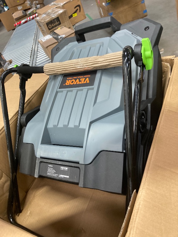 Photo 1 of ***THIS IS USED AND MISSING PARTS AND IT IS NOT KNOWN IF IT WORKS 100%****VEVOR Walk-Behind Hand Push Floor Sweeper, 25.6" Sweeping Width Floor Sweeper Manual Non-Electric, 5-Gallon Waste Container, Angle & Height Adjustable Folding Handle for Walkway, Ya