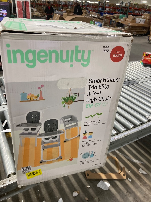 Photo 1 of **THIS IS USED AND MISSING PARTS AND IT IS NOT KNOWN IF IT WORKS 100%***Ingenuity SmartClean Trio Elite 3-in-1 Convertible Baby High Chair, Toddler Chair, and Dining Booster Seat, For Ages 6 Months and Up, Unisex - Slate