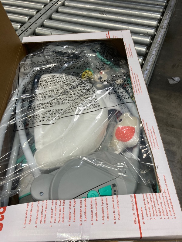 Photo 1 of ****THIS IS USED AND MISSING PARTS AND IT IS NOT KNOWN IF IT WORKS 100%***Bright Starts Portable Automatic 6-Speed Baby Swing with Adaptable Speed, Taggies, Music, Removable-Toy-Bar, 0-9 Months 6-20 lbs (Whimsical Wild)