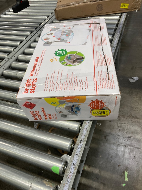 Photo 1 of ****THIS IS USED AND MISSING PARTS AND IT IS NOT KNOWN IF IT WORKS 100%***Bright Starts Portable Automatic 6-Speed Baby Swing with Adaptable Speed, Taggies, Music, Removable-Toy-Bar, 0-9 Months 6-20 lbs (Whimsical Wild)