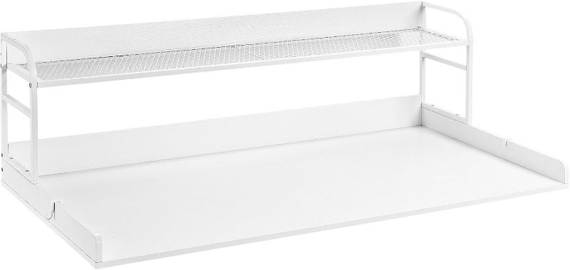 Photo 1 of ***THIS IS USED AND MISSING PARTS AND IT IS NOT KNOWN IF IT WORKS 100%***Washer Dryer Countertop, Laundry Wood Shelf Topper with Edge, 54" Width x 27" Depth Cover Guard Organizer for Washer and Dryer Laundry Hamper Counter Storage Organization (White)