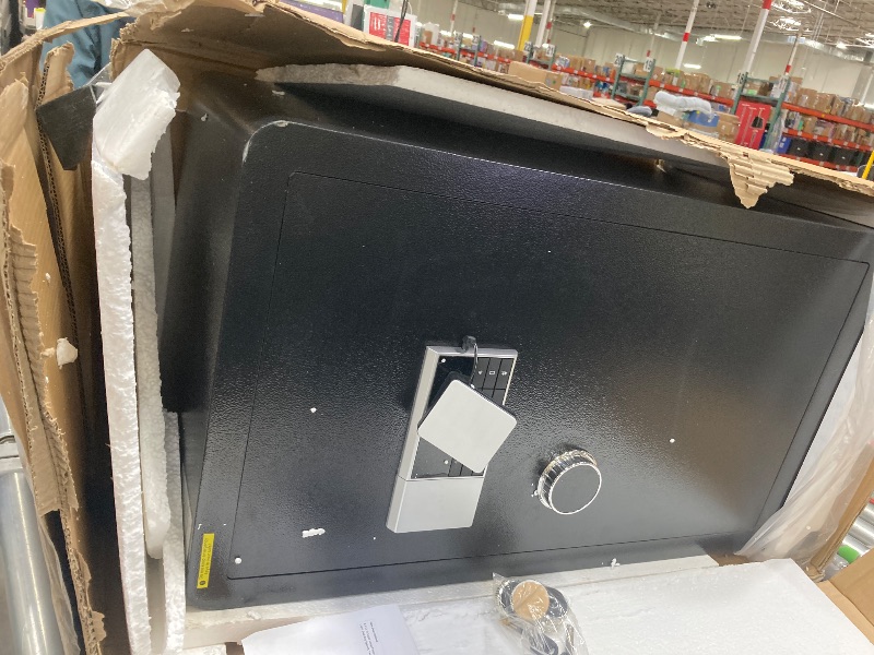 Photo 1 of **IT IS USED BUT IT IS GOOD. IT COMES WITH ALL ITS KEYS.***5 Cu Ft Super Large Fireproof Waterproof Safe Box for Office Document- HIDDEN LOCK BOX, Heavy Duty Steel Home Safety Box with Light, Dual Key System, Two Removable Shelf, Personal Combination Safe
