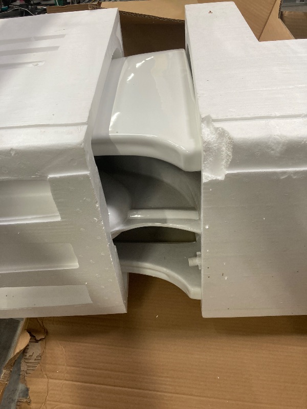 Photo 1 of ***USE**Dual Flush Elongated Standard One Piece Toilet with Comfortable Seat Height, Powerful & Quiet Dual Flush Modern Toilet, 12'' Rough-In, Glossy White?6636