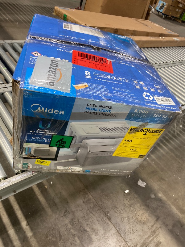 Photo 1 of ***USED***Midea 8,000 BTU U Shaped Smart Inverter Window Air Conditioner - Cools 350 Sq Ft, Ultra Quiet with Open Window Flexibility - Alexa/Google Assistant Compatible - 35% Energy Savings, Remote (Updated)