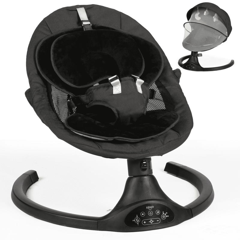Photo 1 of **USED, MISSING PARTS AND IT IS NOT KNOWN IF IT WORKS AT 100%***Baby Swing for Infants - Electric Infant Swing with 3 Speeds, Portable Indoor Baby Rocker, Touch Screen and Remote Control, Lullabies Bluetooth, Black