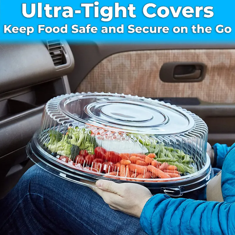 Photo 1 of **used***Avant Grub Heavy Duty Round Black Plastic Catering Trays, 3 Pack