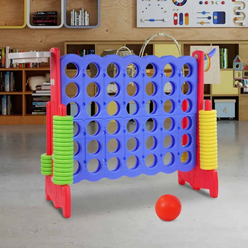 Photo 1 of ***It is used, it is missing a part and it is not known if it works 100%.****EDX Giant 4-to-Score Game Set, 4-in-A-Row Jumbo with 42 Jumbo Rings & Quick-Release Slide, Holiday Party & Family Game, Medium